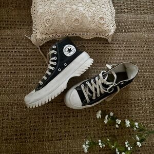 ⭐️Converse All Star Black and White Chunky High Top Trainers, 8.5